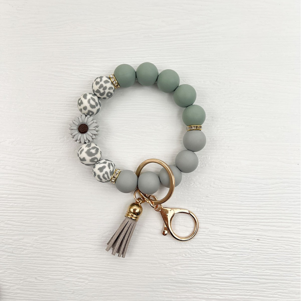 Wholesale  Silicone Bead Bracelet Keychain